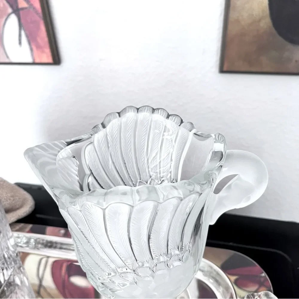 Mikasa Walther Vintage Frosted Lead Crystal Swan Pitcher
